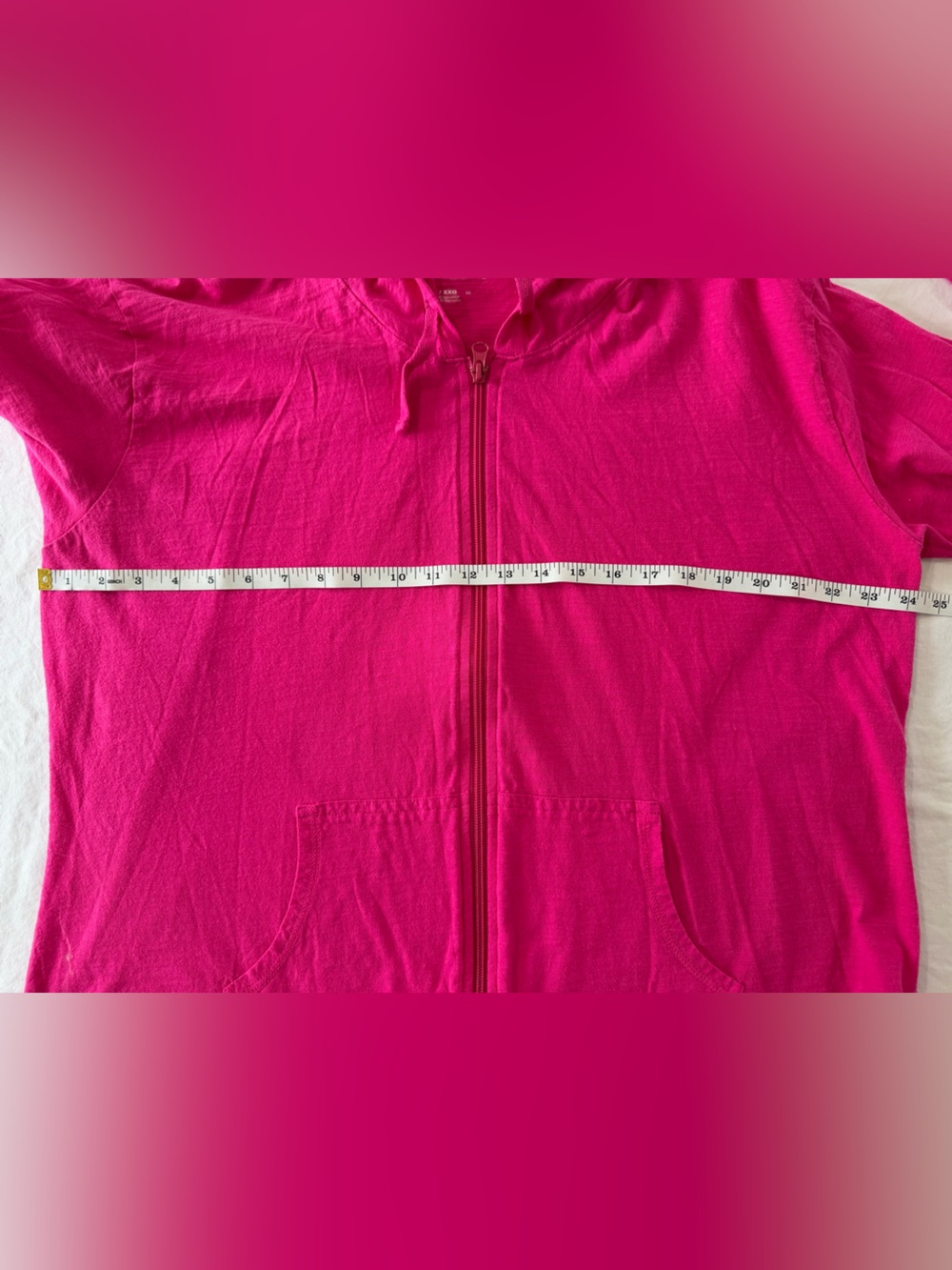 Hanes Bright Pink Full-Zip Hooded Sweatshirt - Picture 4 of 7